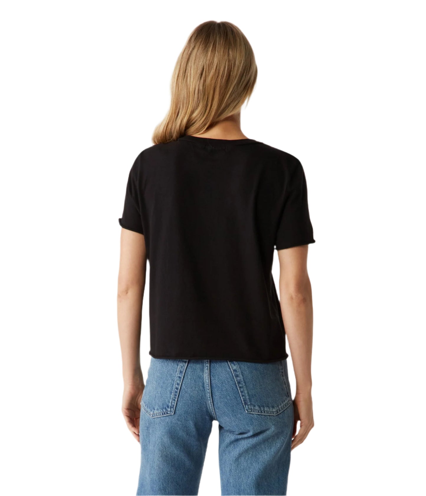 Jackie Raw Edge Crew Neck Tee