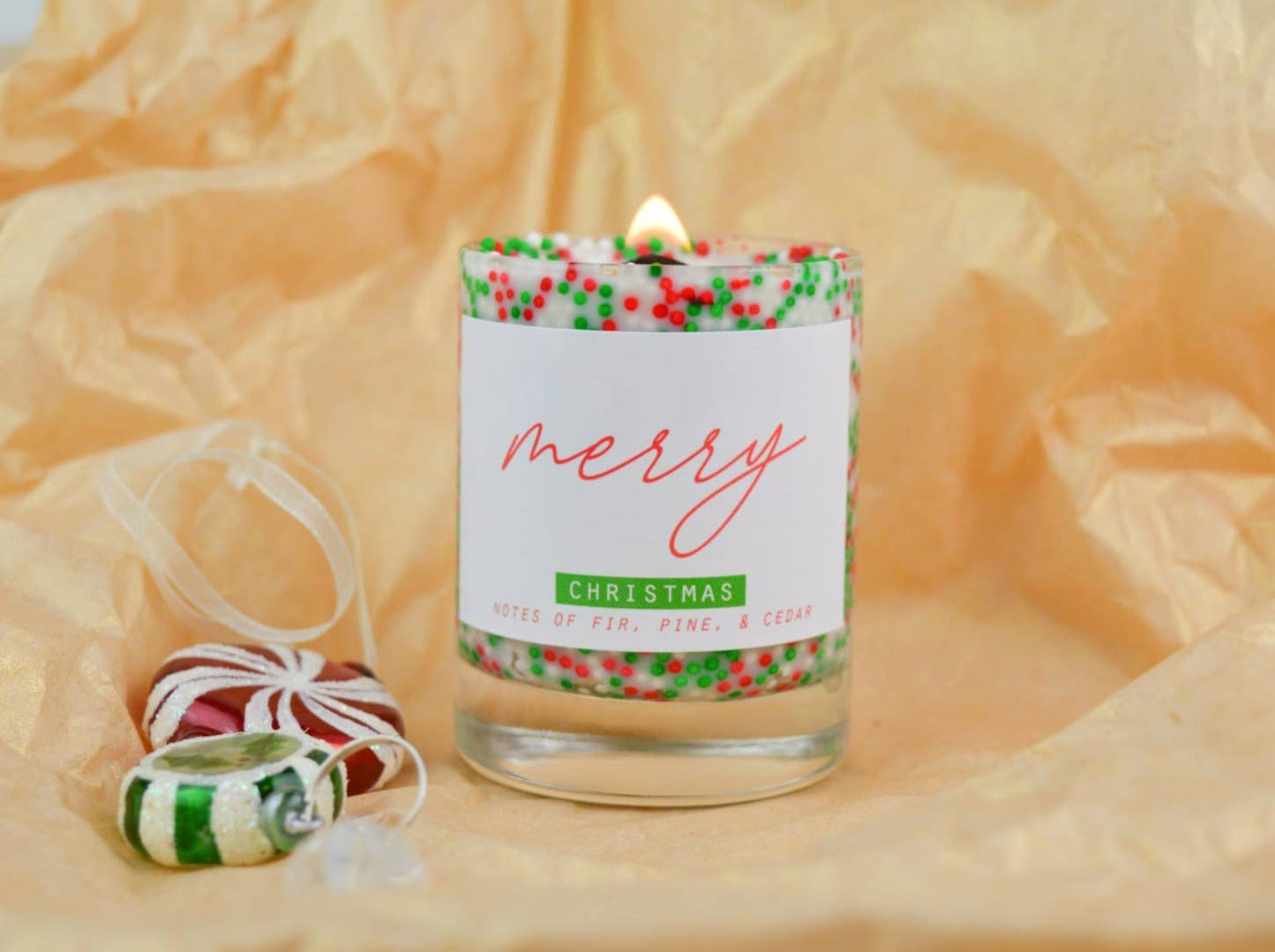 Mini Merry Christmas Candle