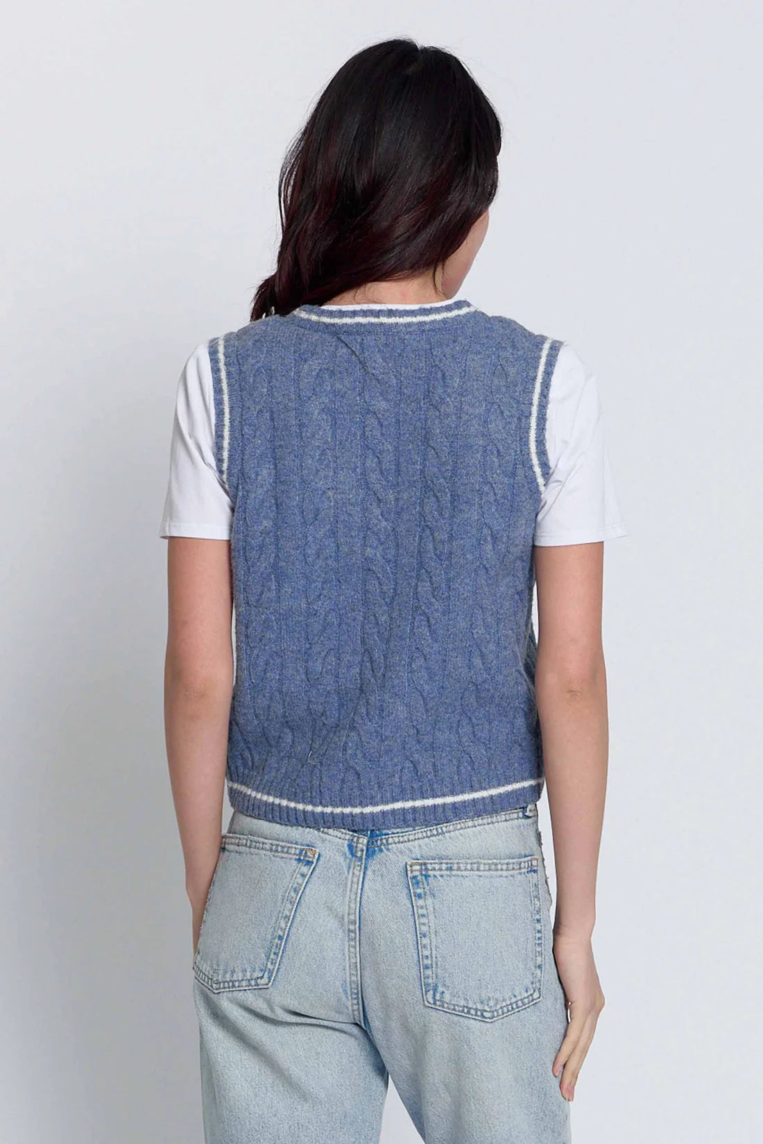 Cable Layered Denim/White