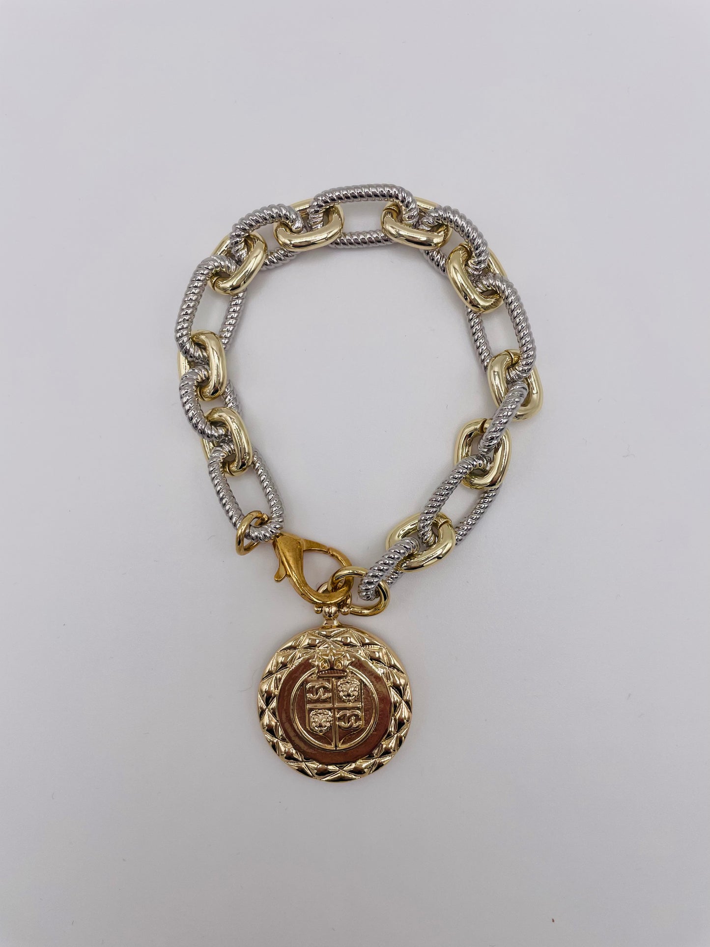 Two Tone Coin Bracelet