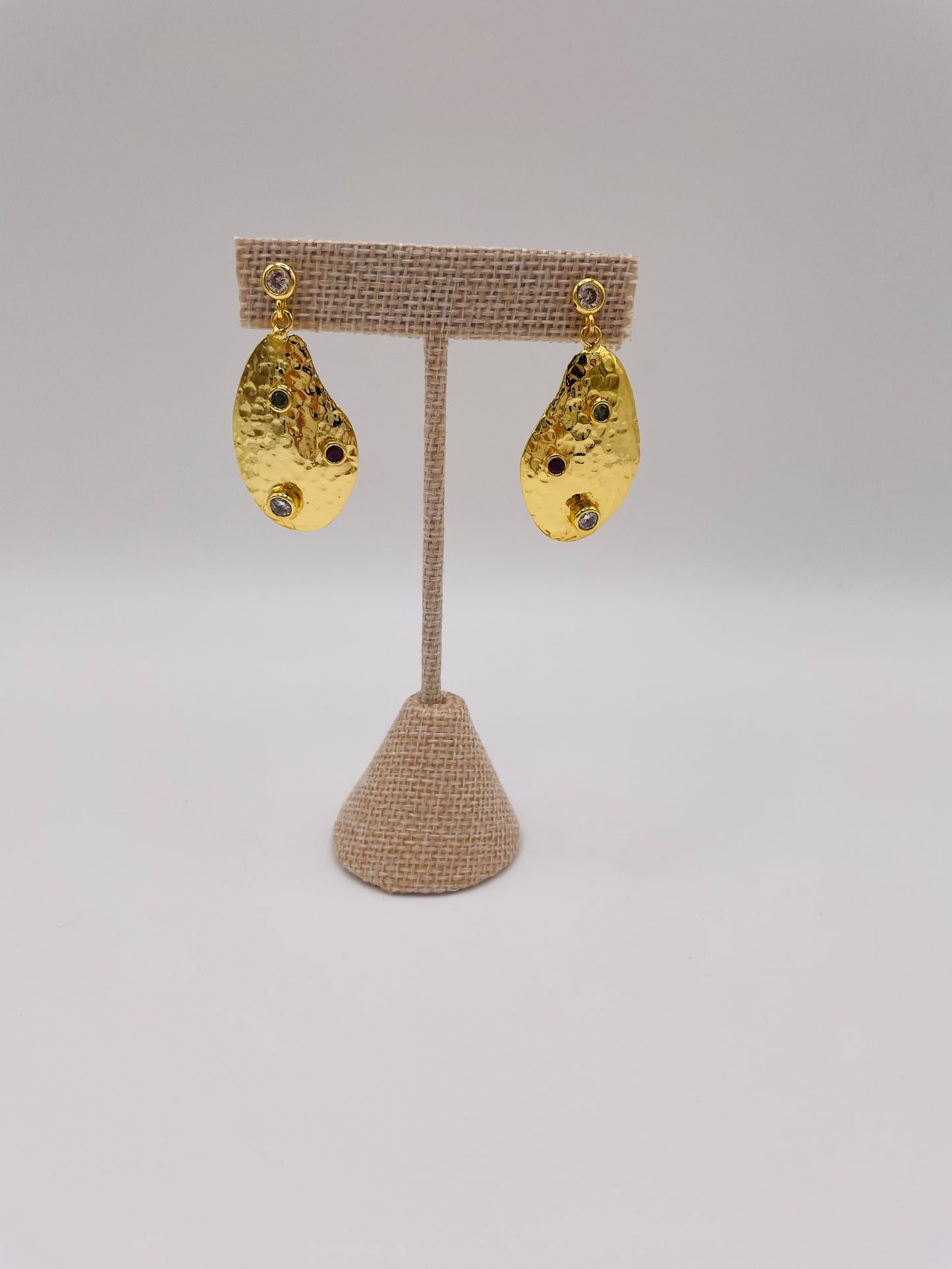 Hammered Gold Statement Earrings