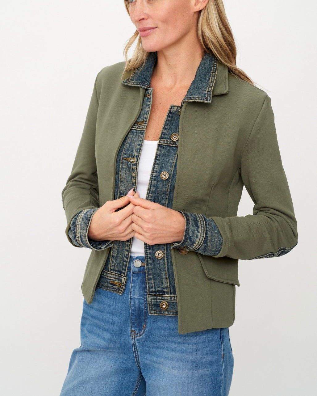 Mixed Media Denim Jacket