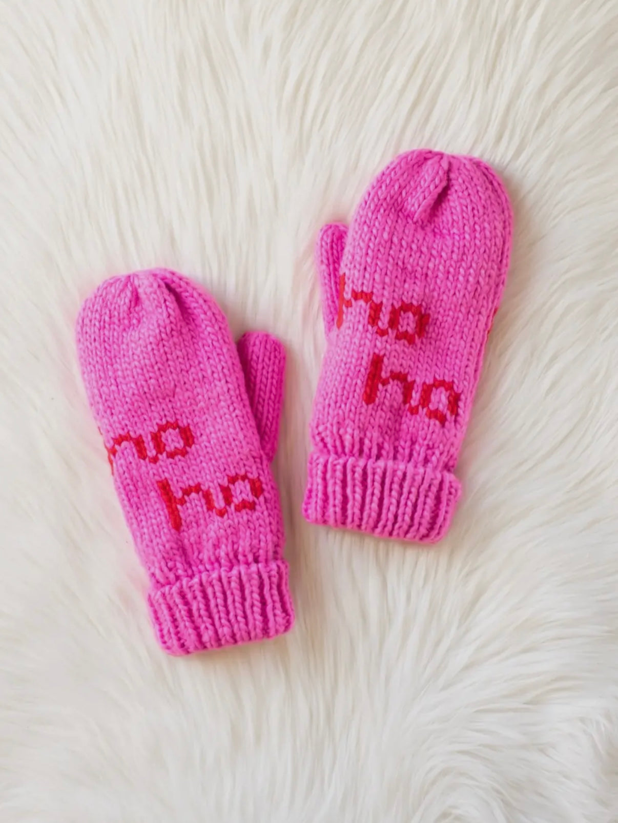 Pink and Red Ho Mittens