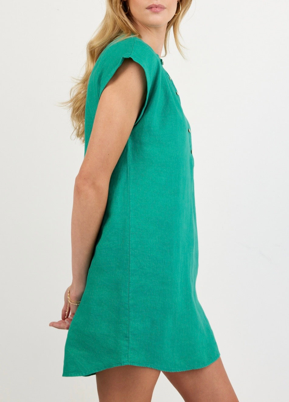 Cap Sleeve Henley Dress