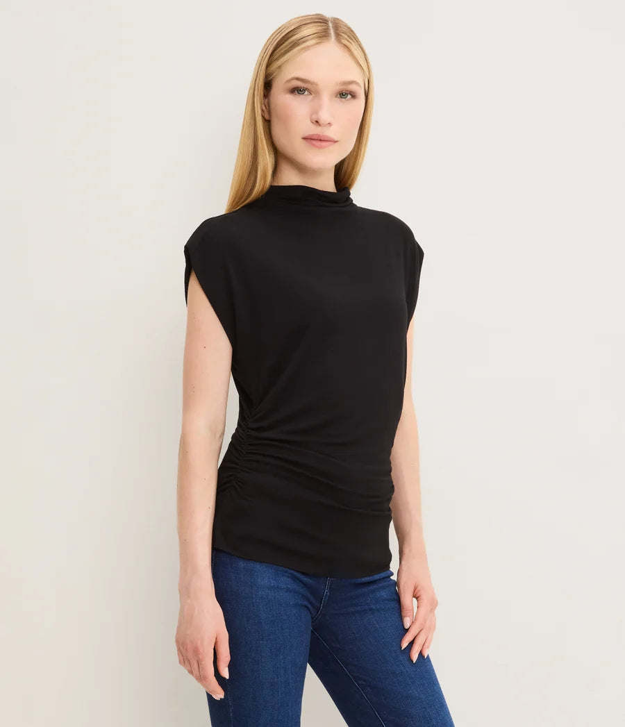 Mina Mock Neck Power Shoulder