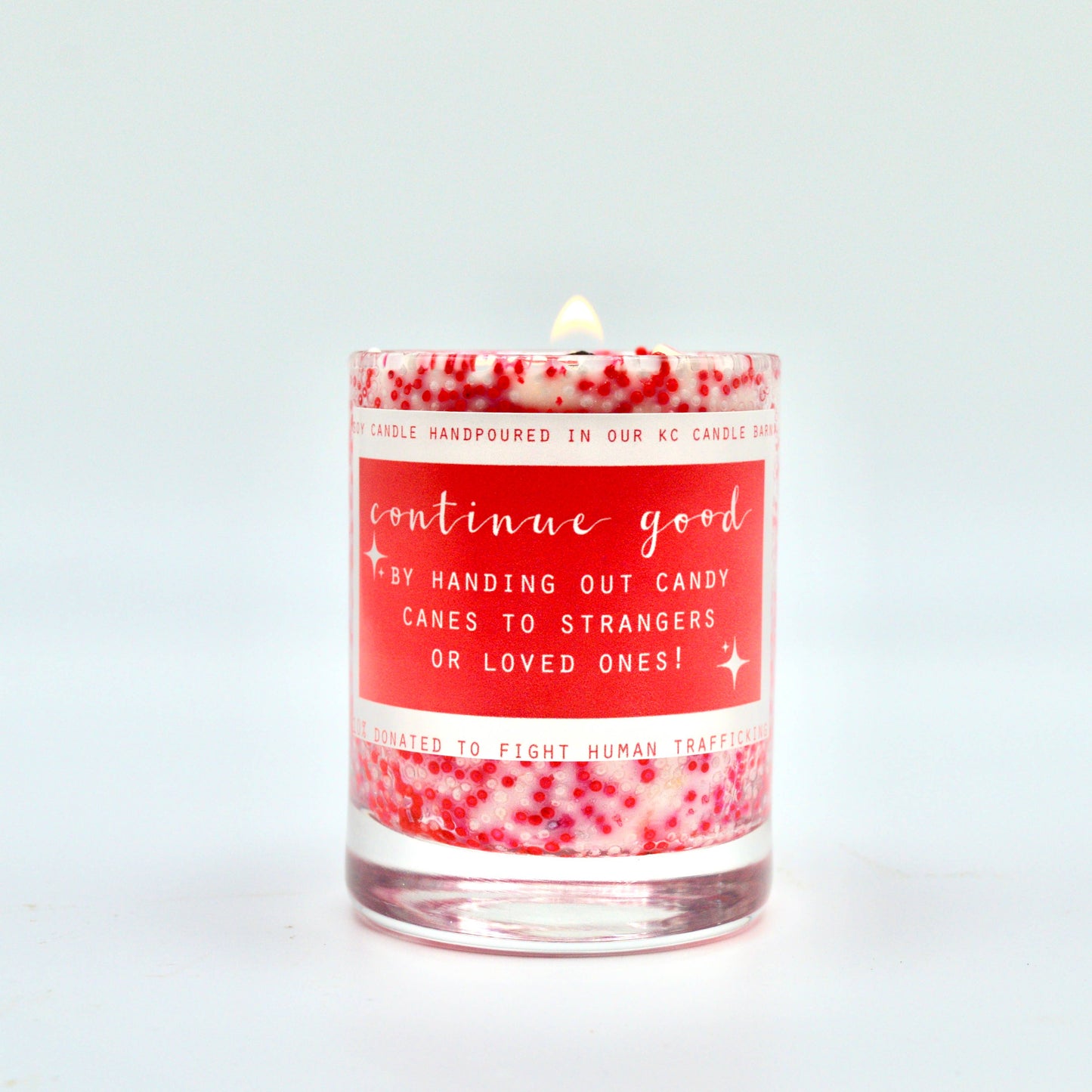 Mini Candy Cane Christmas Candle