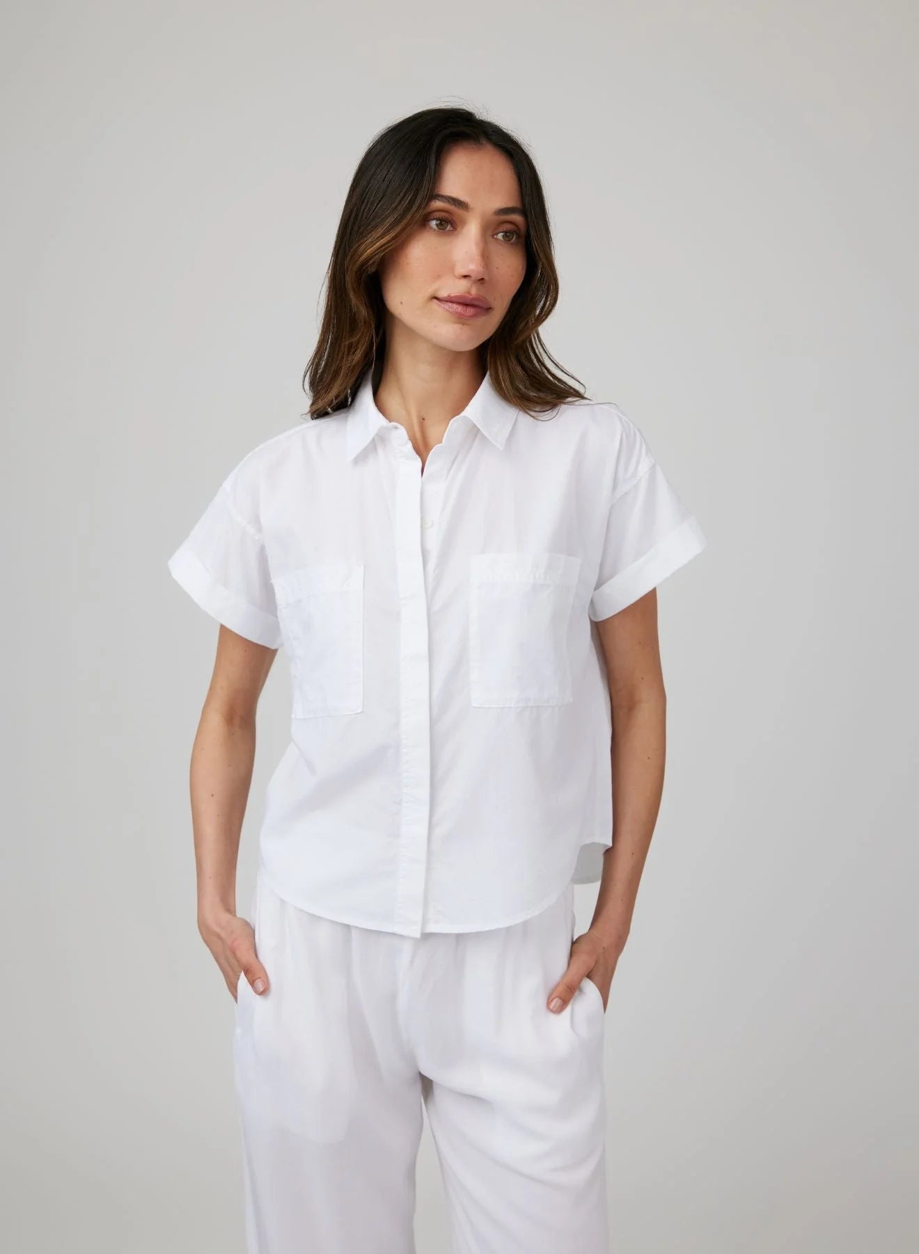 Two Pocket White Shirt