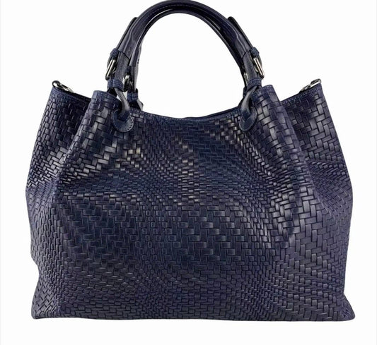 MIW Italian Embossed Woven Leather Handbag