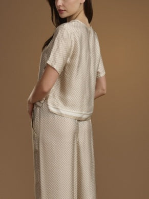 Violet Short Sleeve Silky Top