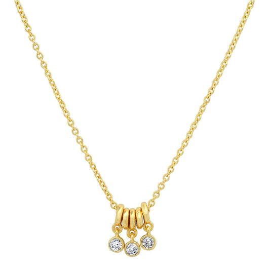 Necklace with Gold Rings and CZ Stone