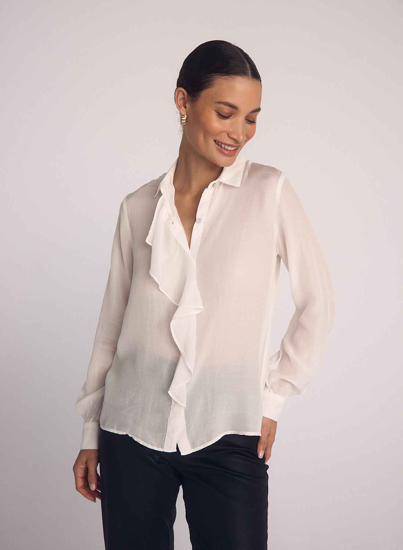 Ruffle Front Blouse