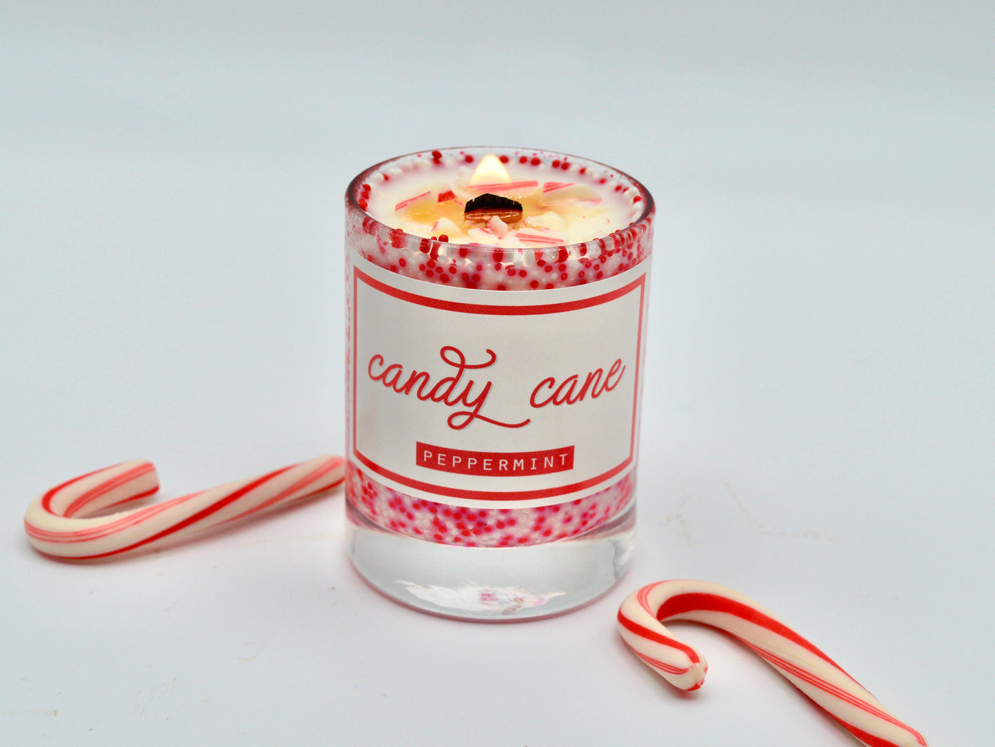 Mini Candy Cane Christmas Candle