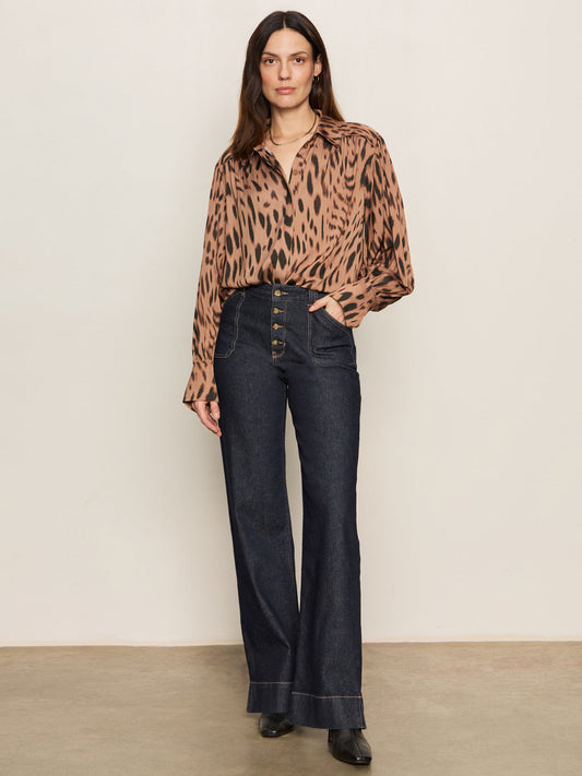 Colette Shirt in Mocha Leopard