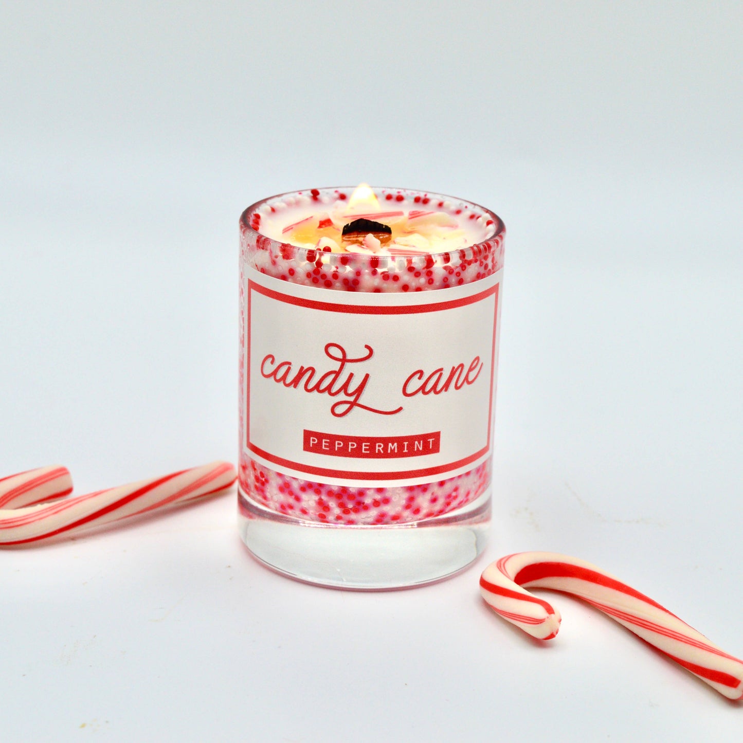Mini Candy Cane Christmas Candle
