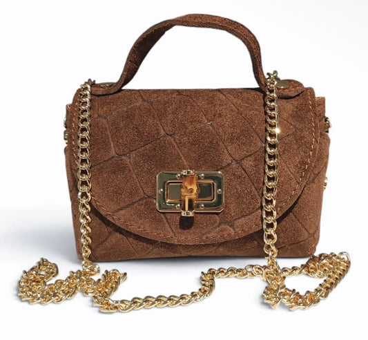 Brown Suede Evening Bag