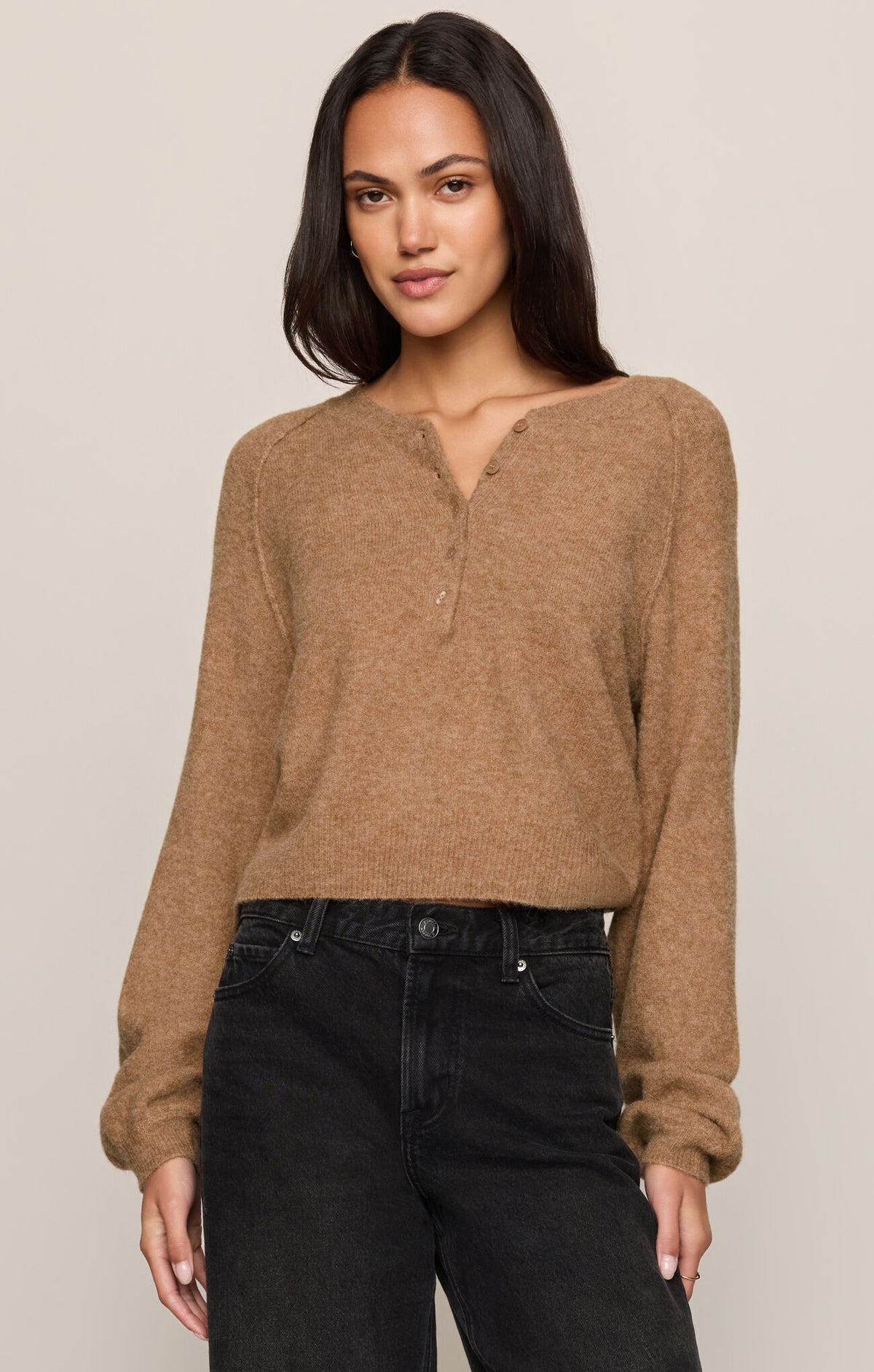 Westmont Henley Sweater in Caramel
