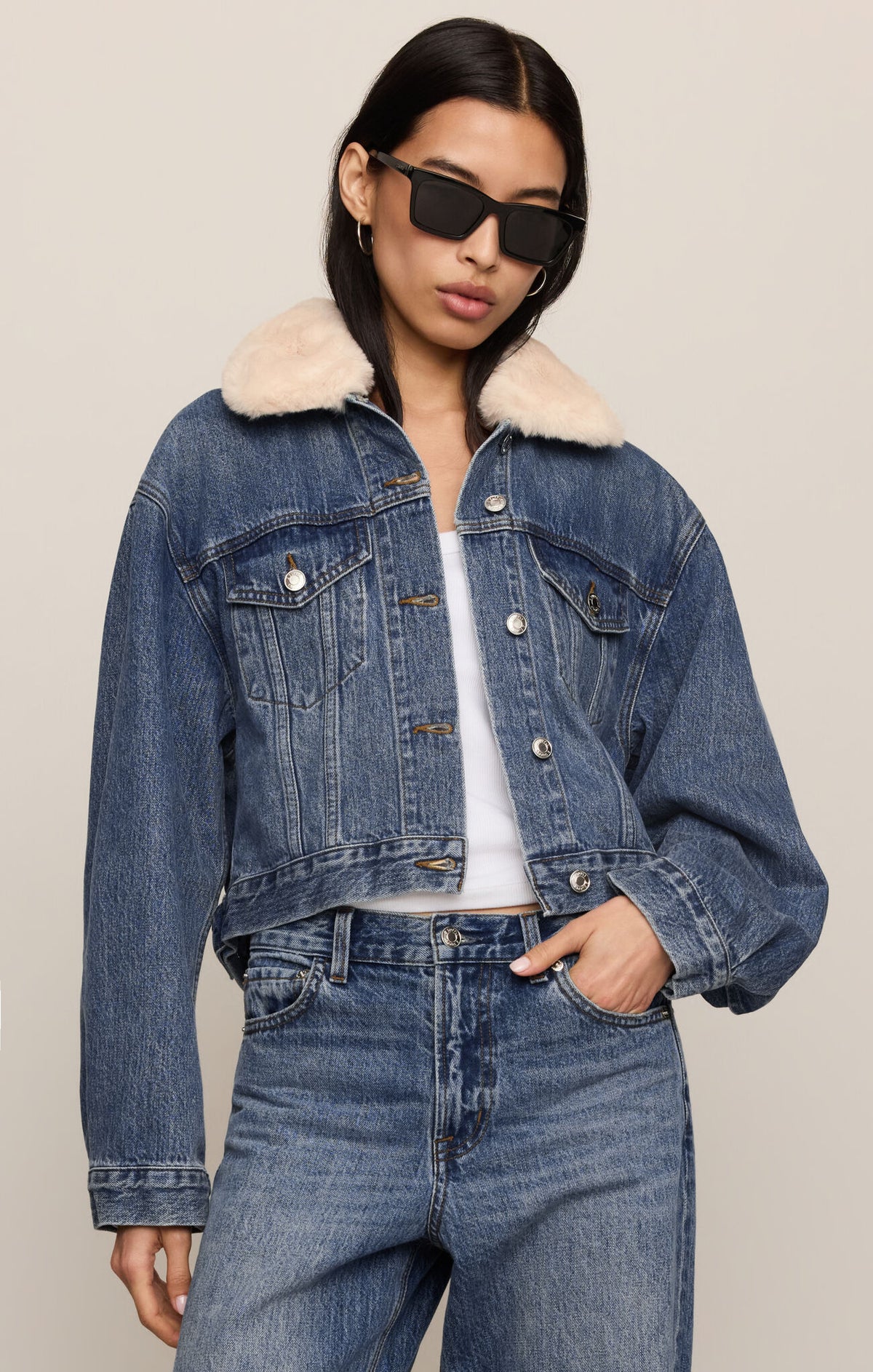 The Daily Denim Fur Jacket