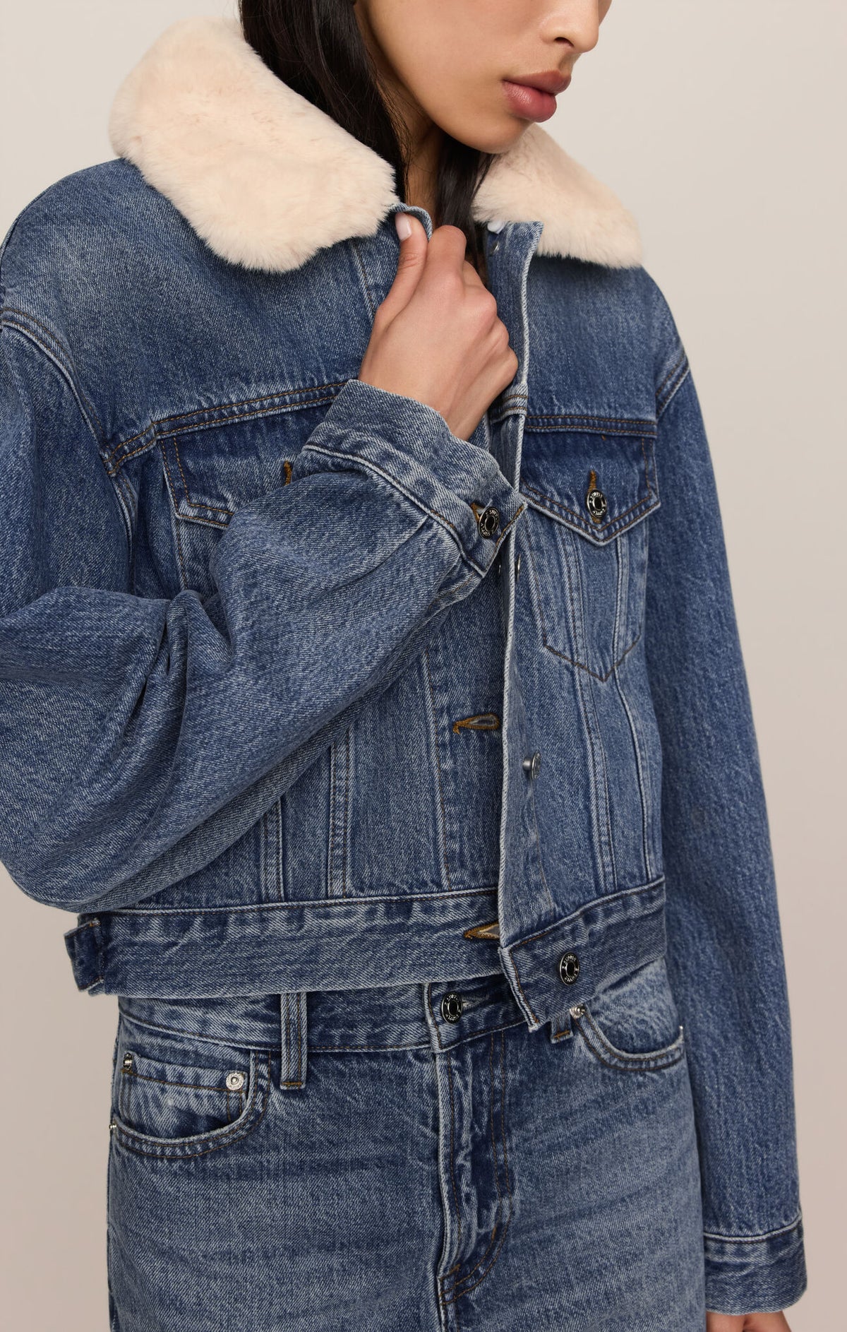 The Daily Denim Fur Jacket