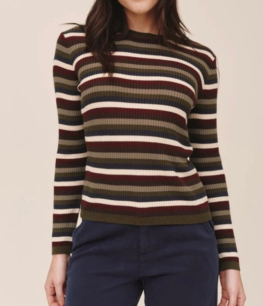 Long Sleeve Crew Harvest Stripe