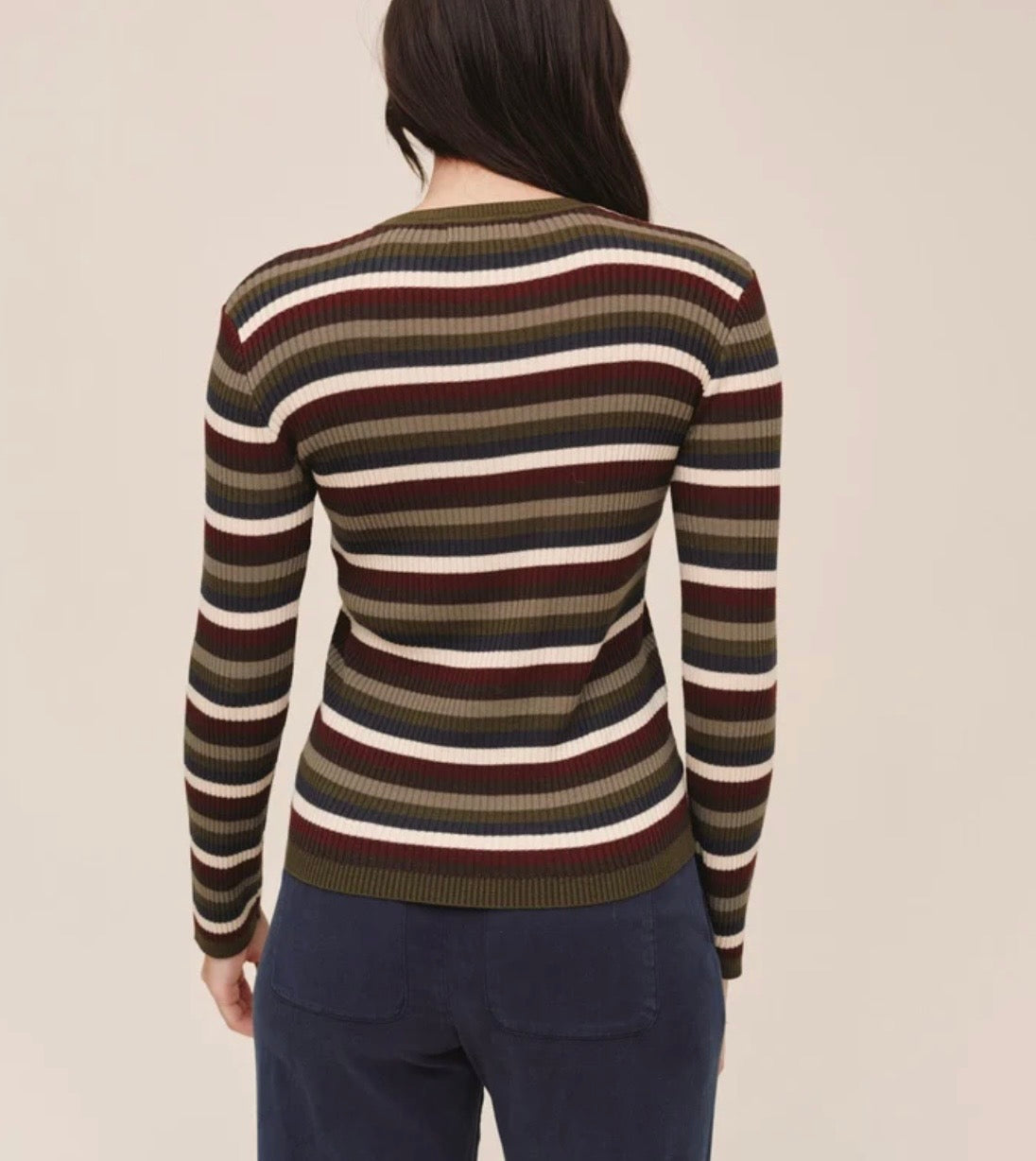 Long Sleeve Crew Harvest Stripe