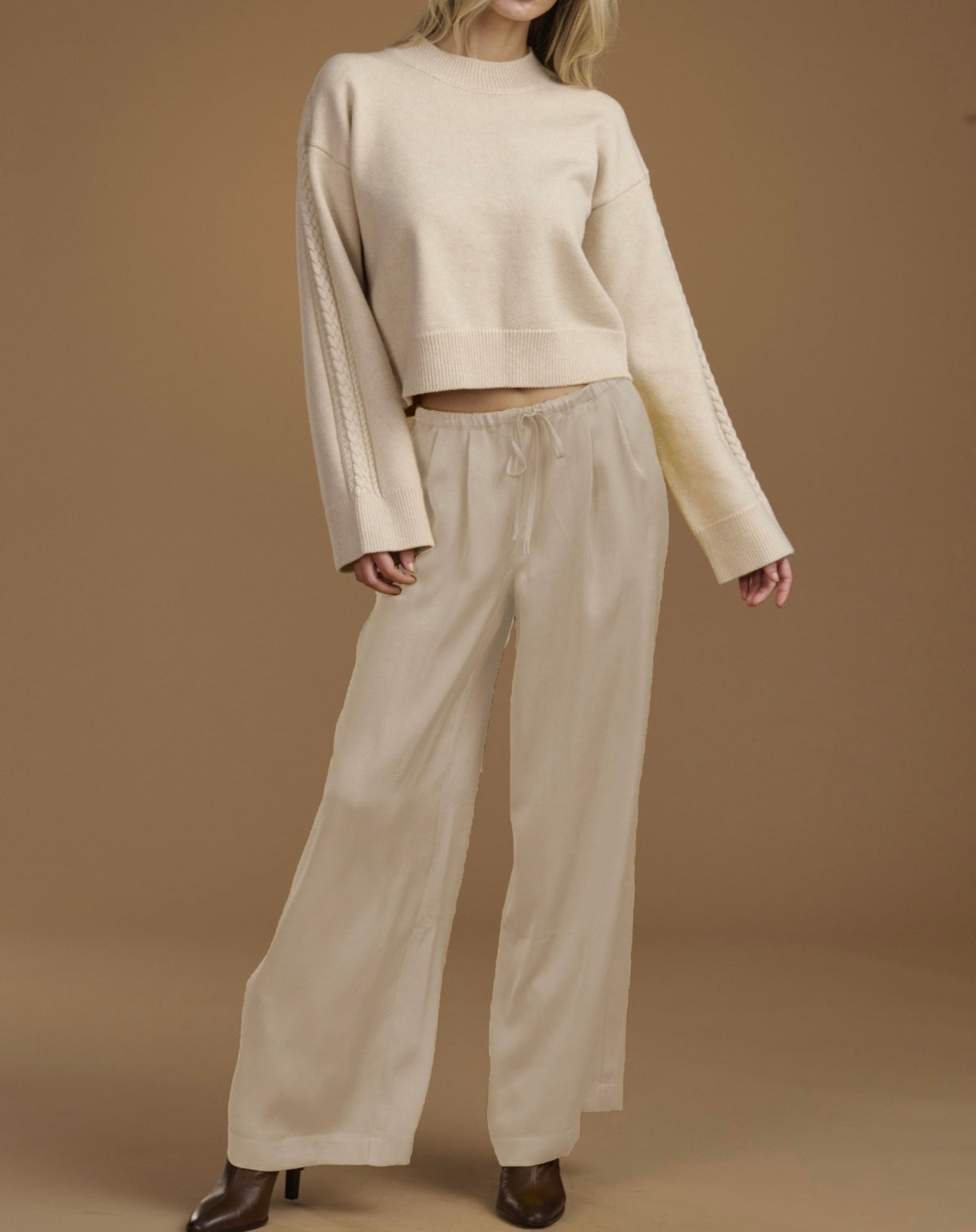 Valerie Pleated Satin Pants