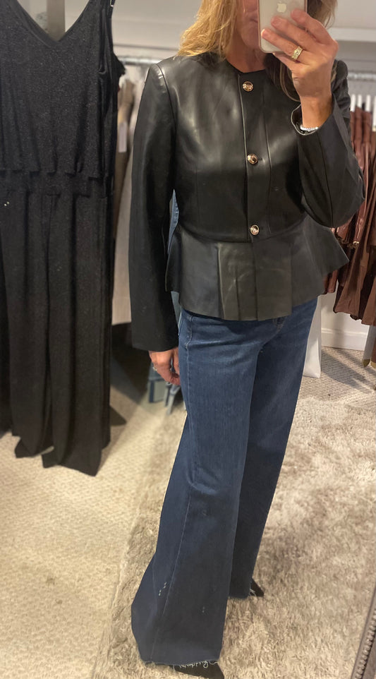Leather Peplum Jacket