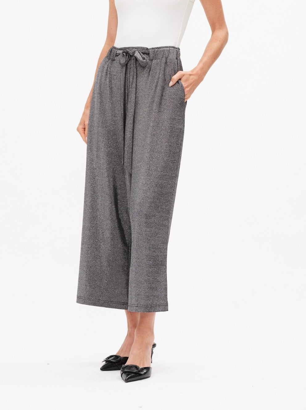 Lurex pant silver