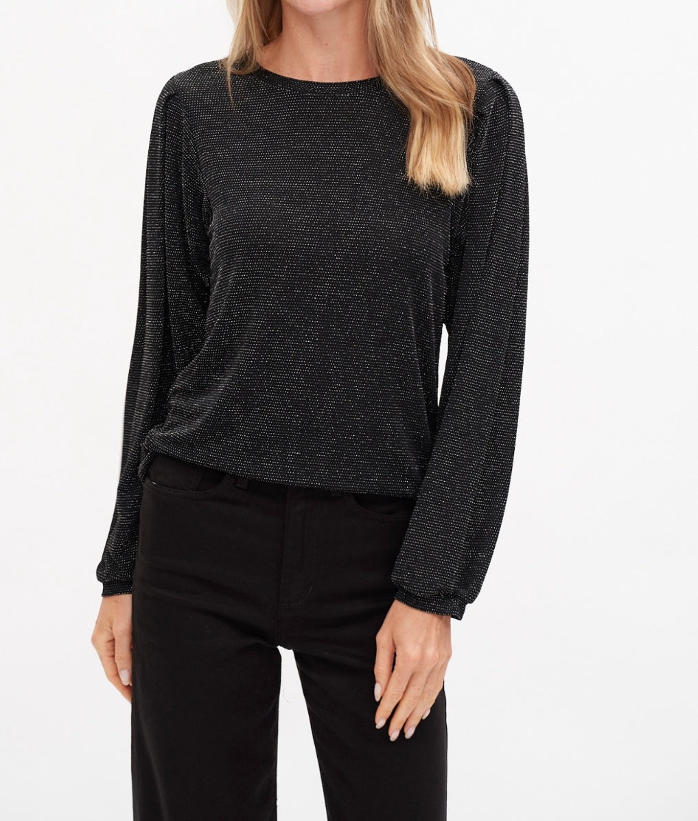Dotted Black Lurex Top