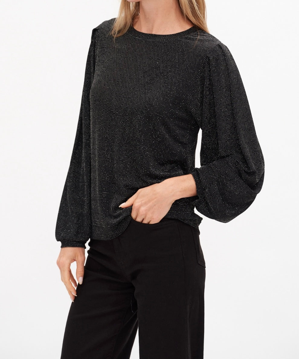 Dotted Black Lurex Top