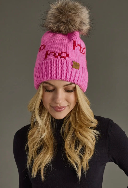 Pink and Red Ho Ho Ho Hat