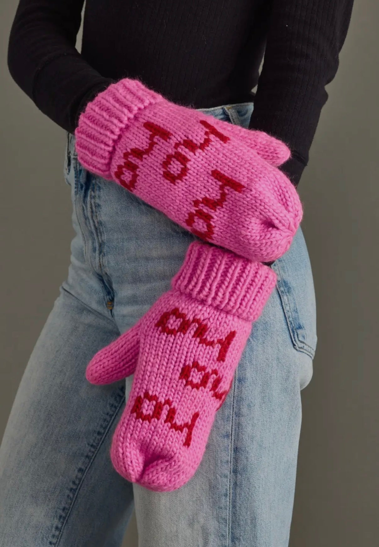 Pink and Red Ho Mittens