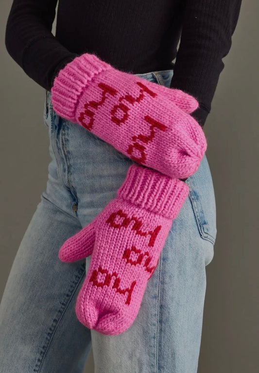 Pink and Red Ho Mittens