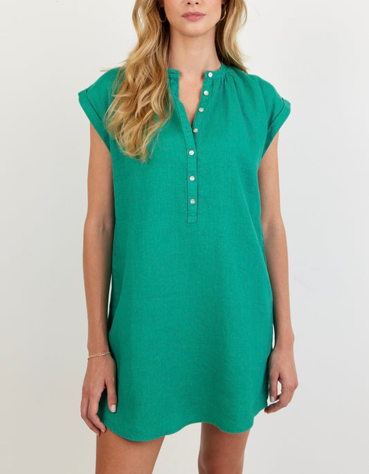 Cap Sleeve Henley Dress