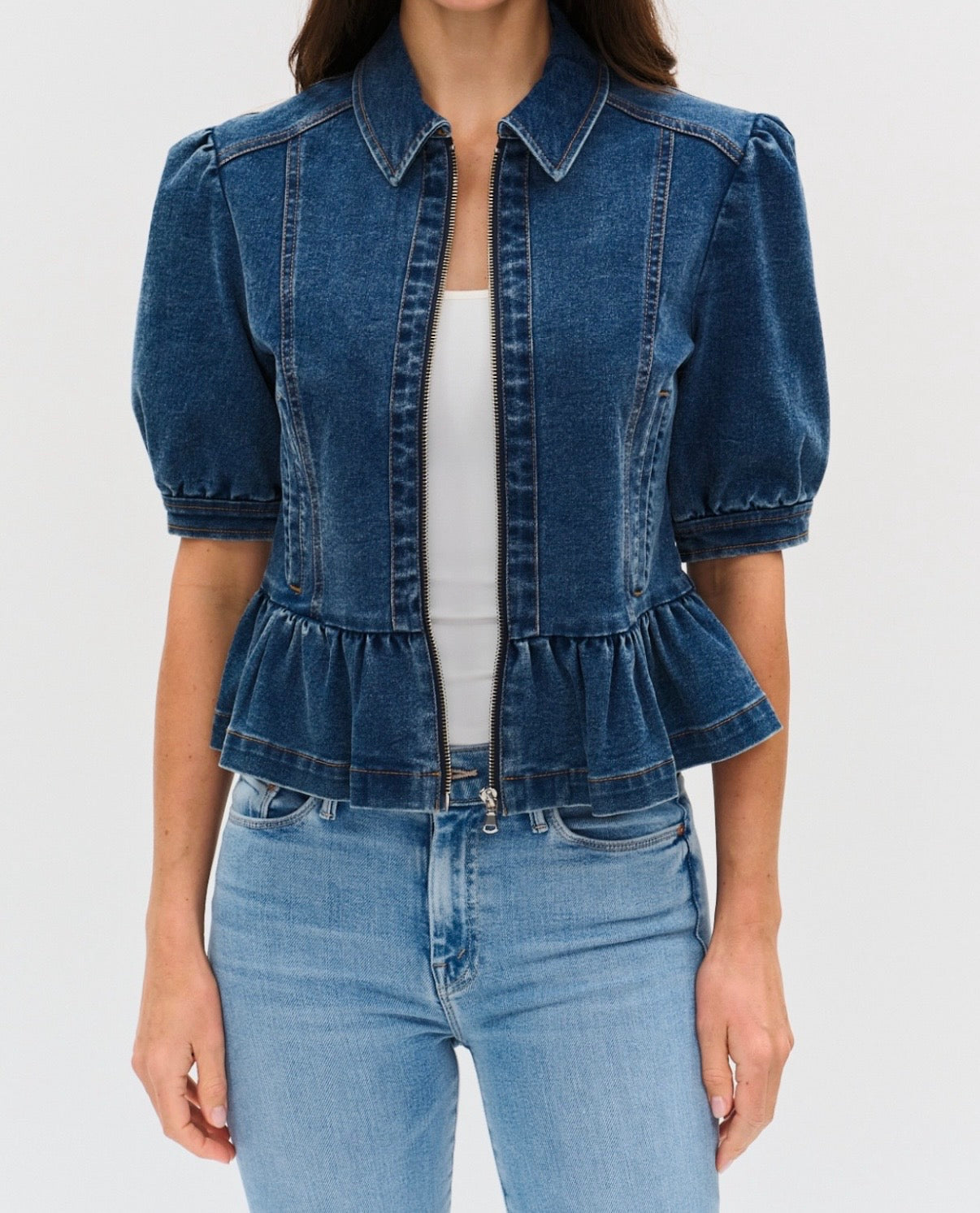 Denim Peplum Jacket