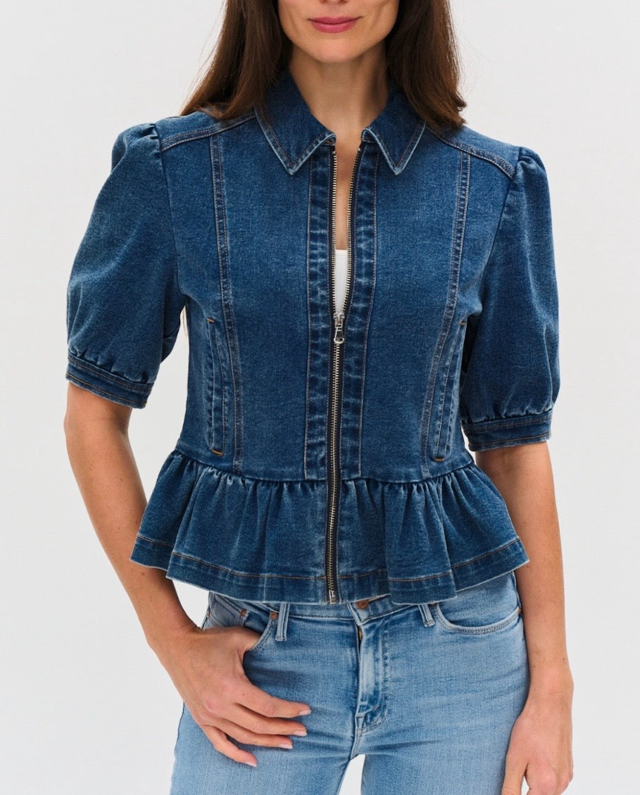 Denim Peplum Jacket