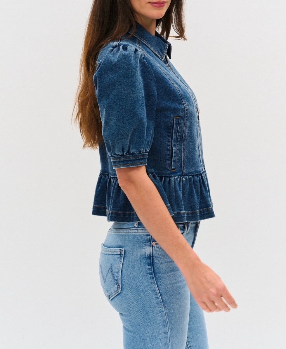 Denim Peplum Jacket