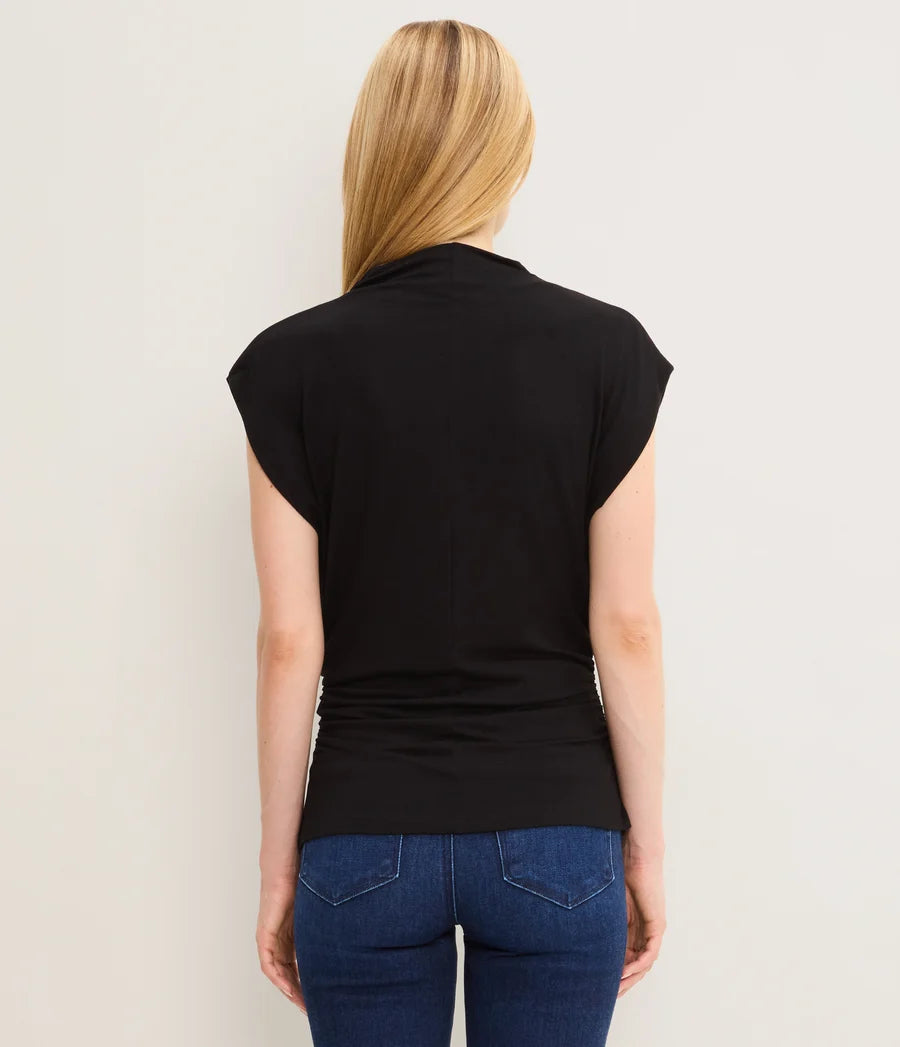 Mina Mock Neck Power Shoulder