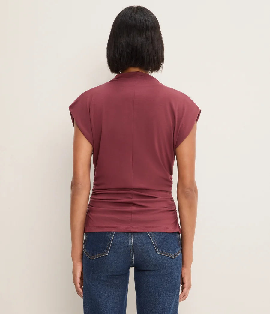 Mina Mock Neck Power Shoulder