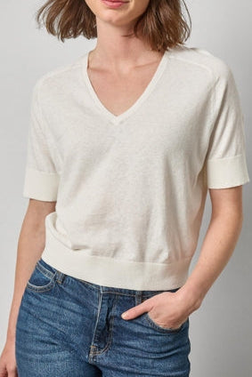 V-Neck Linen Sweater