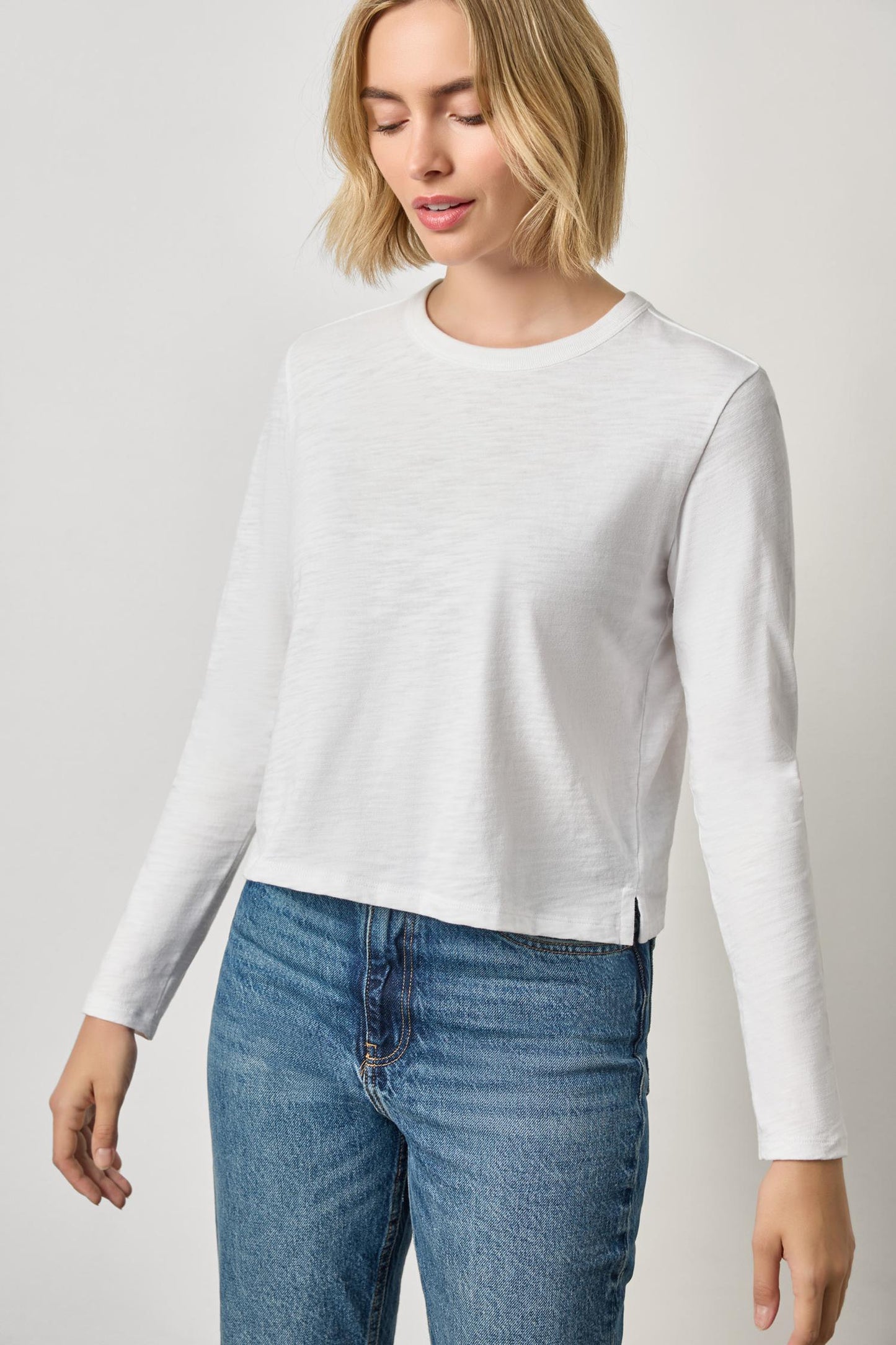 Long Sleeve Cropped BF Tee