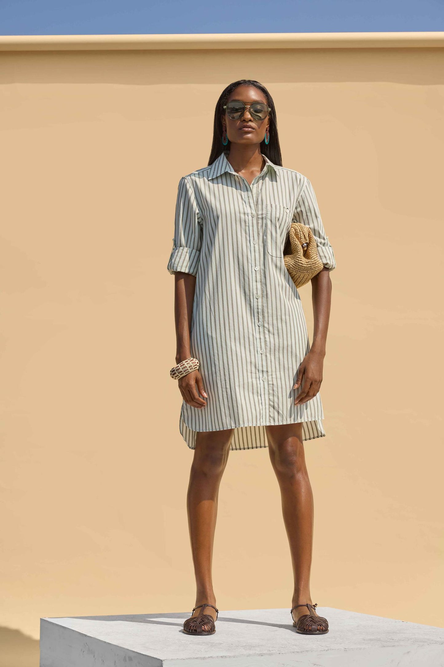 Striped Shirt Dress
