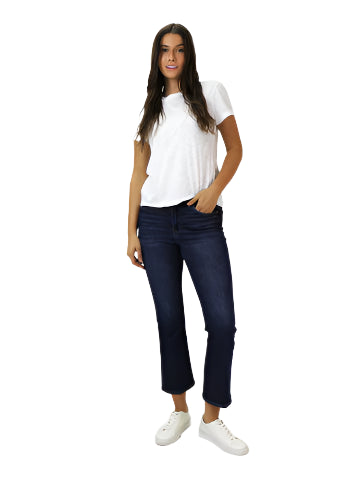 Jeanne Super High Rise Cropped Flare Leg Denim