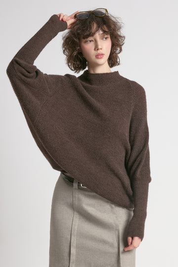 Mockneck  Batwing Sleeve Sweater