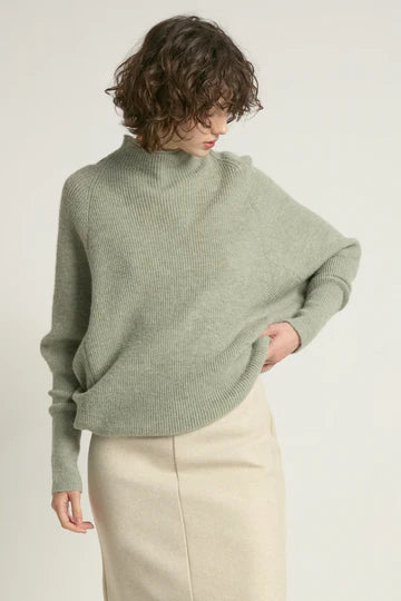 Mockneck  Batwing Sleeve Sweater