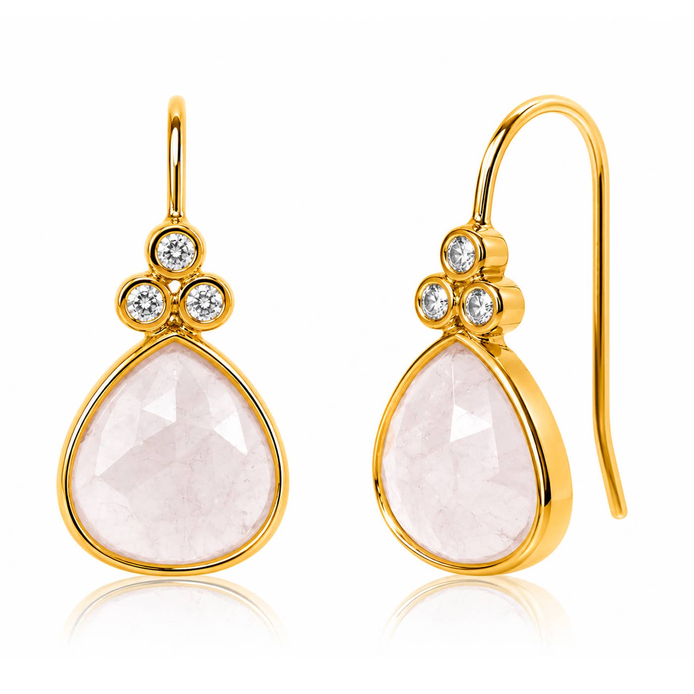 Stone Drop Earring With Triple CZ Detail