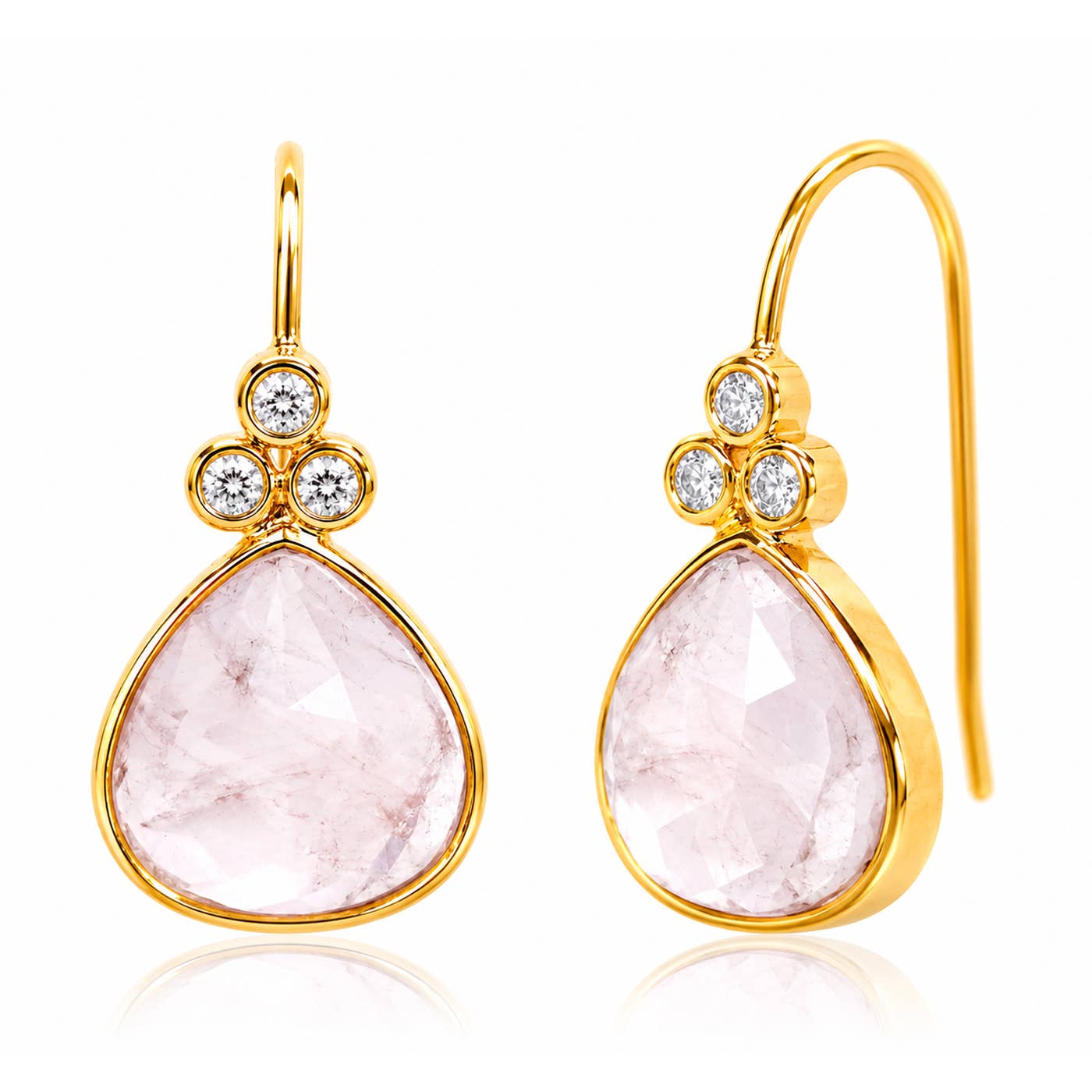 Stone Drop Earring With Triple CZ Detail