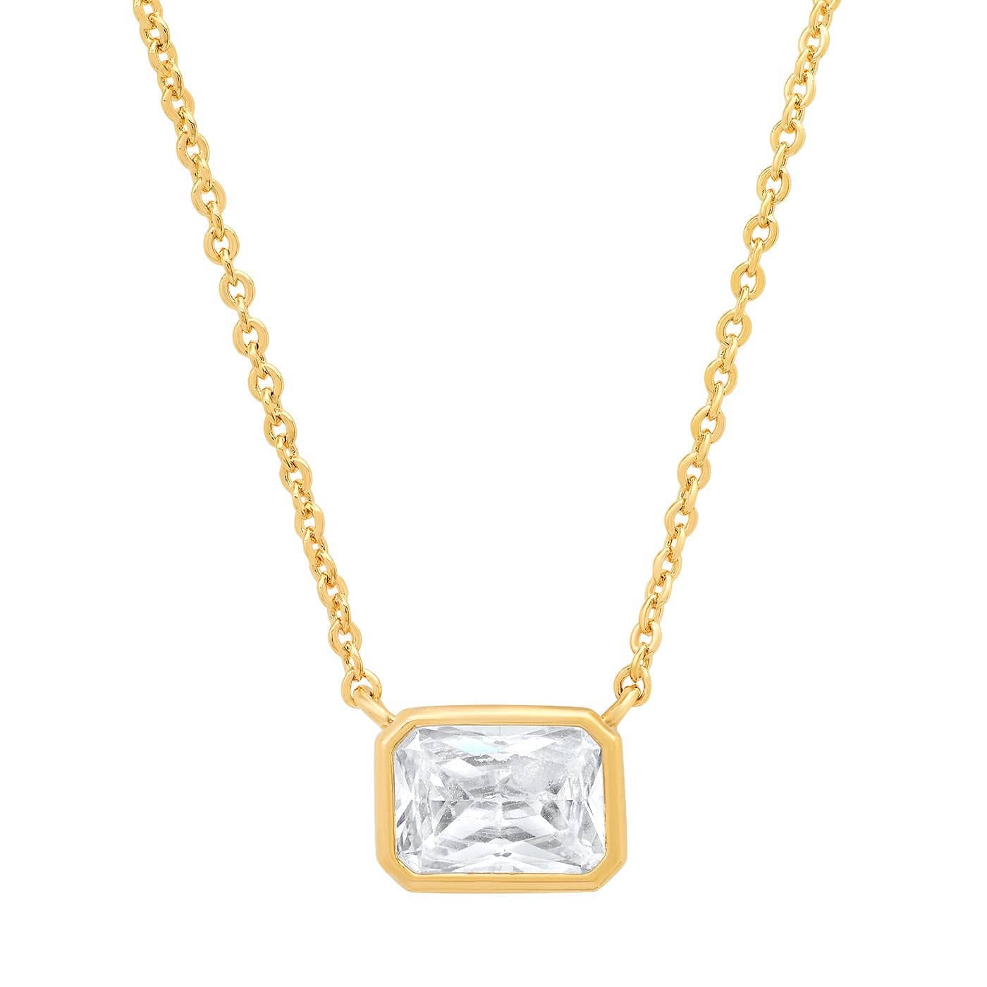 East West Gemstone Bezel Necklace