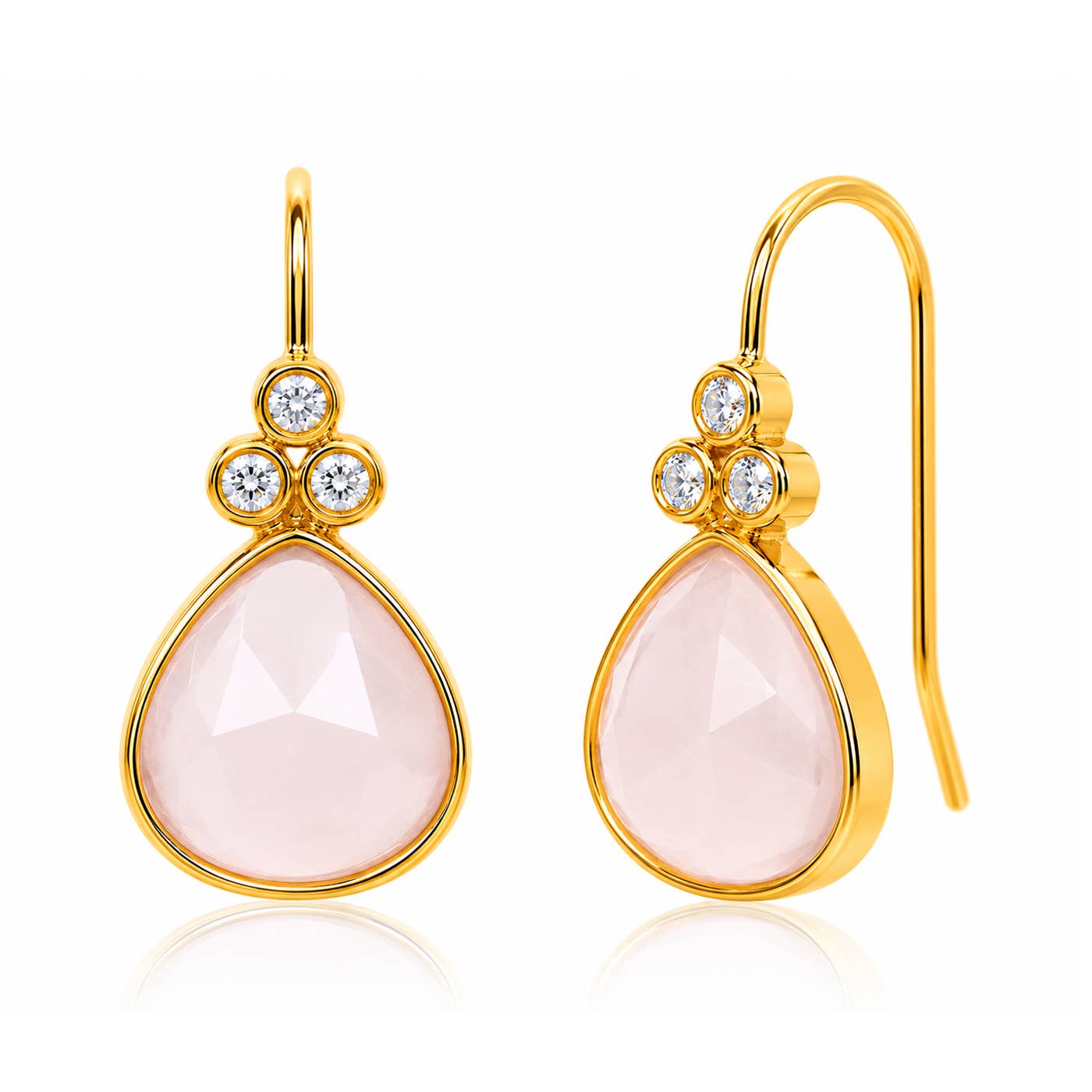Stone Drop Earring With Triple CZ Detail
