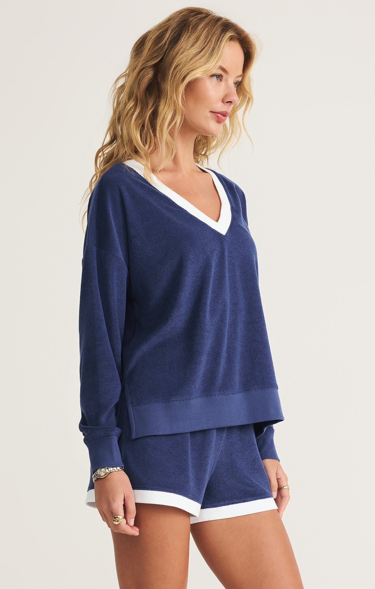 Marx V Neck Terry Sweatshirt