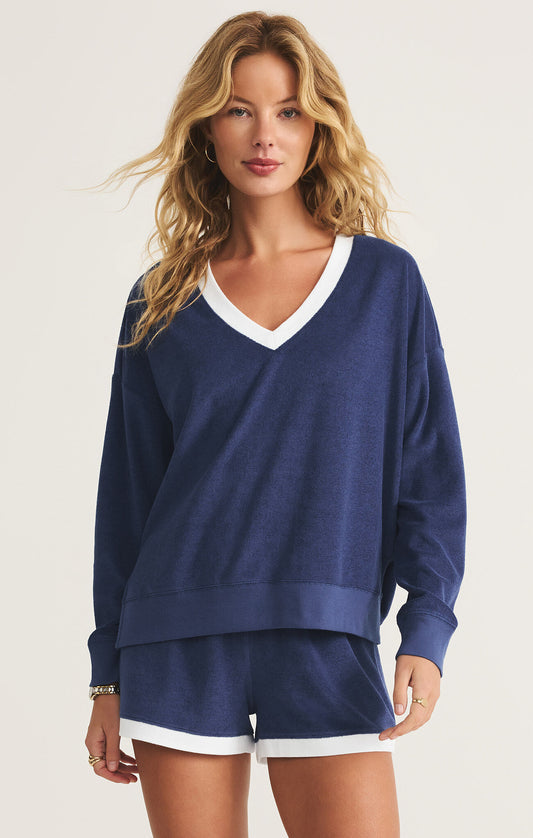 Marx V Neck Terry Sweatshirt